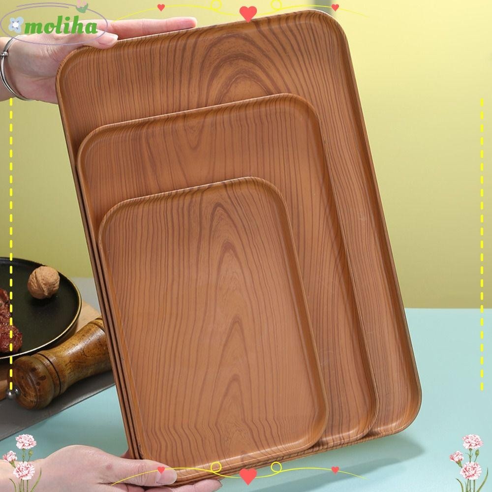 Moliha ถาดพลาสติก ทรงสี่เหลี่ยม หลายสี สไตล์นอร์ดิก สําหรับใส่อาหาร ขนมปัง