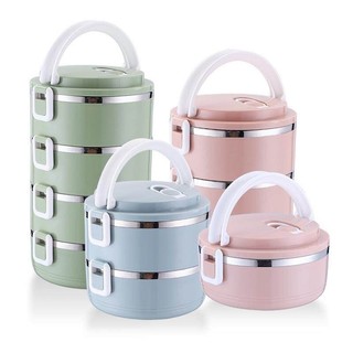WG STACKABLE THERMAL LUNCH BOX STAINLESS STEEL HOT FOOD BENTO PORTABLE HOME INSULATED MEAL BOX