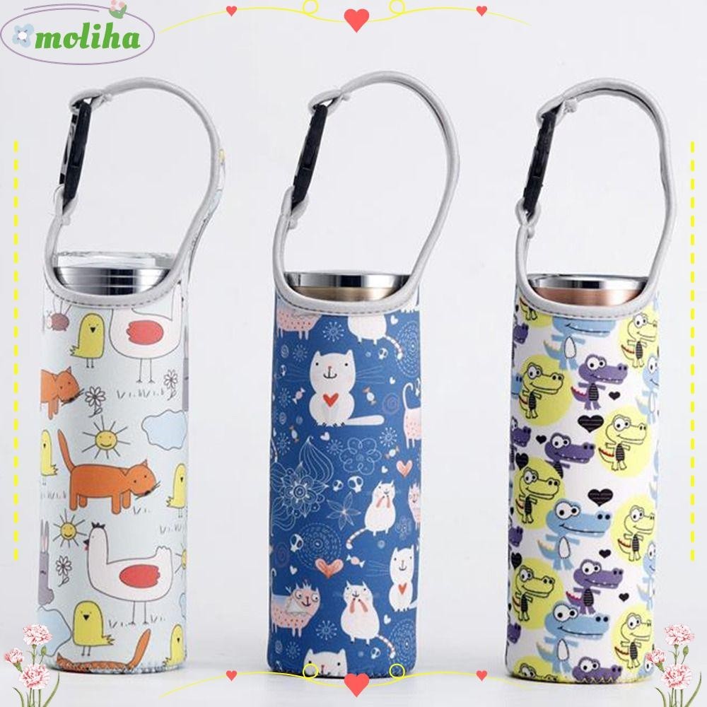 Moliha ปลอกหุ้มขวดน้ํา ด้ามจับนิ่ม พิมพ์ลาย แบบพกพา มีประสิทธิภาพ อุปกรณ์เสริม สําหรับตั้งแคมป์กลางแจ้ง