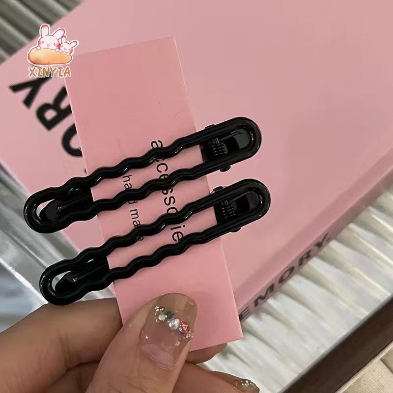 XINYIA กิ๊บติดผมโลหะ สีแคนดี้ น่ารัก หน้าม้า ด้านข้างหยัก สีแคนดี้ เครื่องประดับผม สไตล์เกาหลี สําหรับผู้หญิง