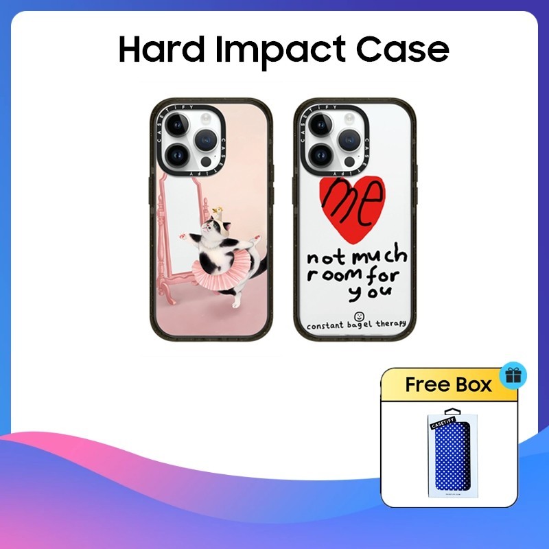 Casetify เคสพลาสติก PC แข็ง ลายการ์ตูนแมวบัลเล่ต์ สําหรับ iPhone 11 12 13 14 15 Plus Pro Max