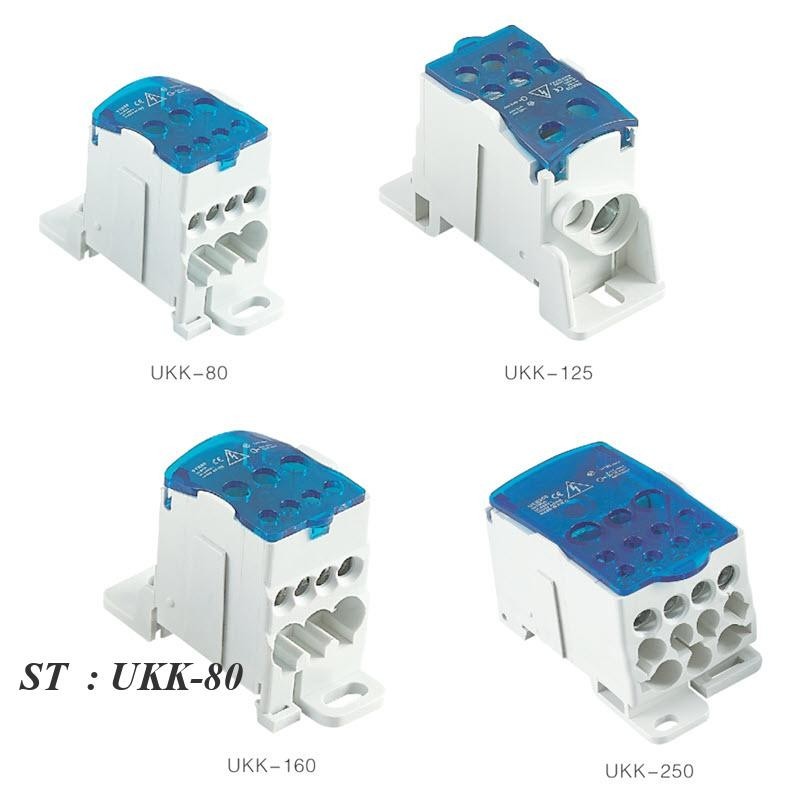 เทอร์มินอล UKK80 Junction Block ข้อต่อสายเมนไฟ เกาะราง DIN Rial สายไฟเมน 6-16 Sq.mm. รุ่น UKK-80