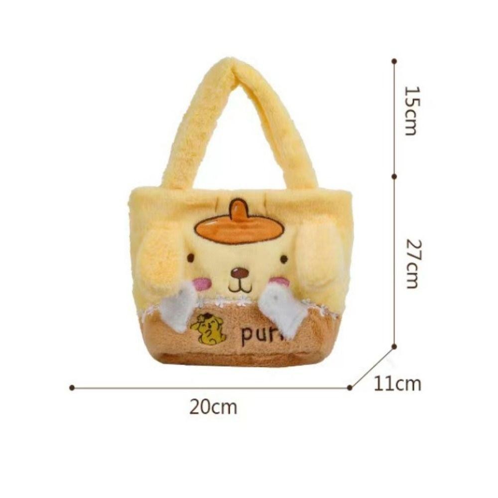 Gesh1 กระเป๋าตุ๊กตา, กระเป๋าสะพายหมีสตรอเบอร์รี่ Cinnamoroll, กระเป๋าถือเย็บปักถักร้อยการ์ตูน Kuromi