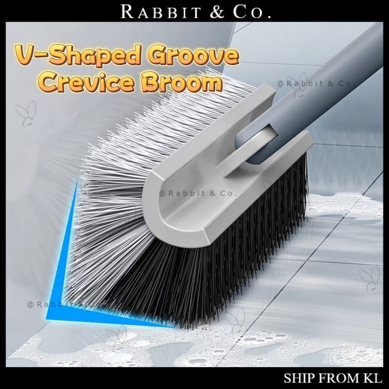 R&C V-Shaped Groove Crevice Broom Gap Brush Hard-Bristled Bathroom Brush Floor Brush