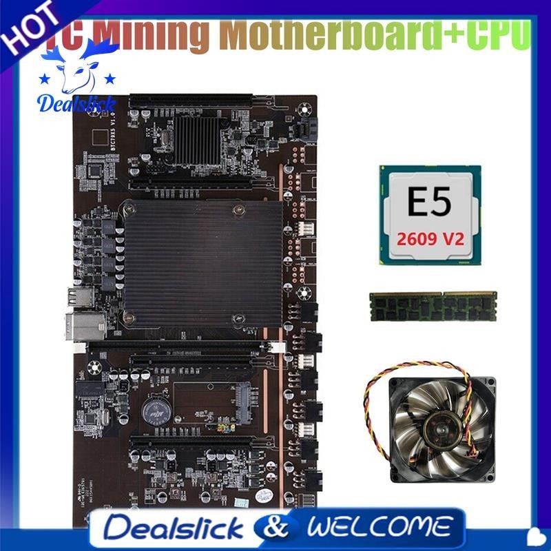 【Dealslick】เมนบอร์ดแร่ H61 X79 BTC พร้อมการ์ดจอ E5 2609 V2 CPU+RECC 4G DDR3 RAM+Fan LGA 2011 รองรับ 3060 3070 3080
