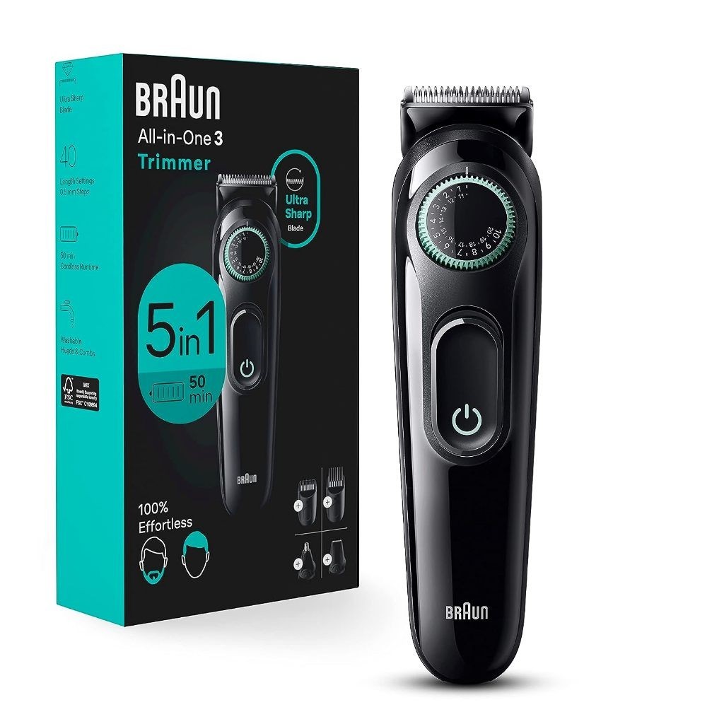 Braun All-in-One Style Kit Series 3 3450, 5-in-1 ปัตตาเลี่ยนตัดขนหูและจมูก