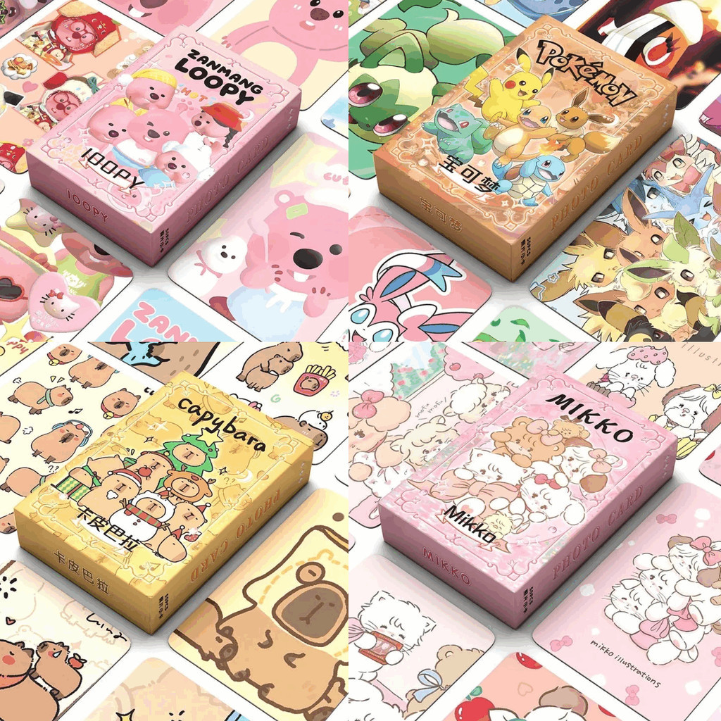 โฟโต้การ์ด ลายการ์ตูนโปเกม่อน Mikko Capybara สไตล์ญี่ปุ่น สําหรับเก็บสะสม 50 ชิ้น