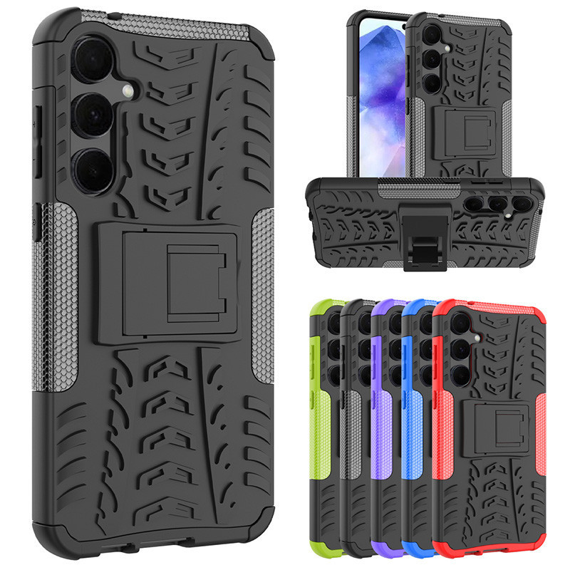 เคสโทรศัพท์มือถือไฮบริด กันกระแทก พร้อมขาตั้ง สําหรับ Samsung Galaxy A55 A35 A25 A15 A05 A05s 5G