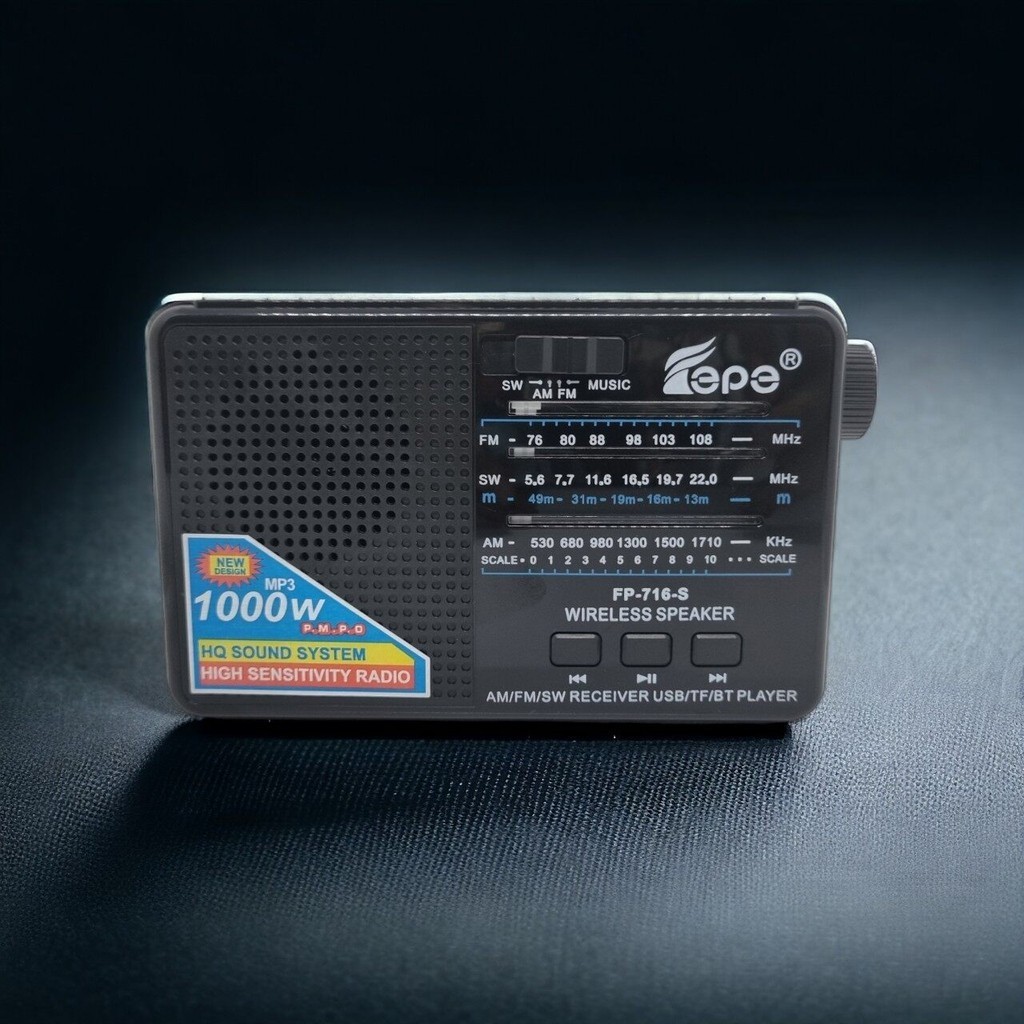 "พร้อมส่ง" ลำโพงบลูทูธ/วิทยุโซล่าเซล (FP-716-S) ขนาดพกพาสุดคุ้ม!! พกพาสะดวก แถมฟรี สายชาร์จ
