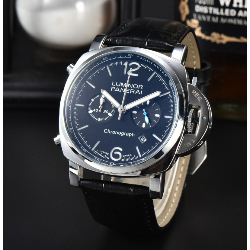 Panerai PANERAI LUMINOR LUMINOR Series นาฬิกาข้อมือควอทซ์ สายสเตนเลส โครโนกราฟ 44 มม. สําหรับผู้ชาย