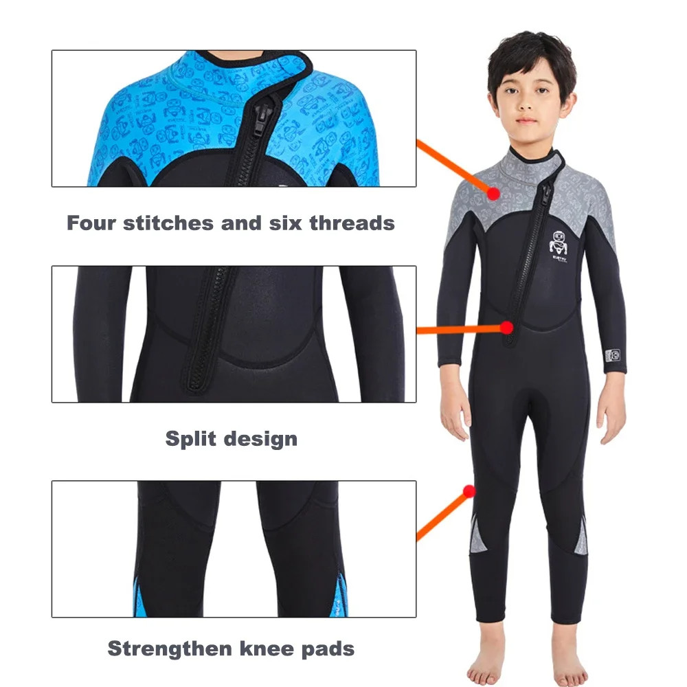 [Legend7] ชุดว่ายน้ําวันพีช ผ้านีโอพรีน มีซิปด้านหน้า 2.5 มม. ให้ความอบอุ่น แฟชั่นฤดูหนาว สําหรับเด็กผู้ชาย และเด็กผู้หญิง - รูปที่ 2