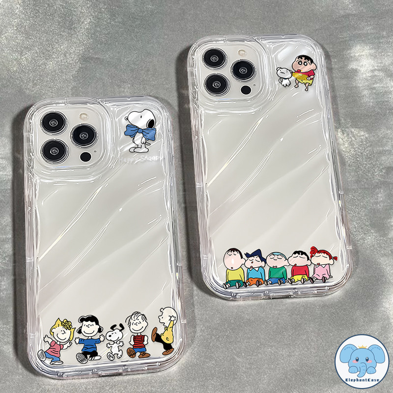 การ์ตูนดินสอสี Shinshin ลูกสุนัขสอดแนมเลเซอร์กรณีนามบัตร iPhone 11 15 13 12 14 Pro Max 8 7 6s 6 14 Plus XR X XS Max