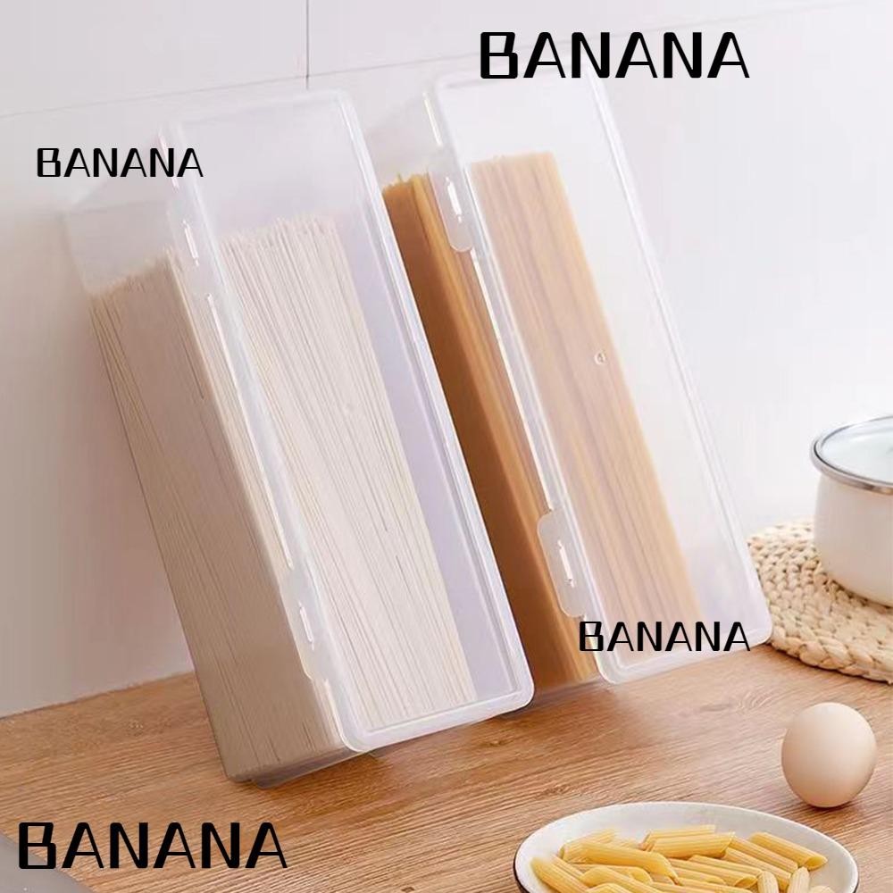 Banana1 กล่องเก็บเส้นก๋วยเตี๋ยว พลาสติก ความจุขนาดใหญ่ พร้อมฝาปิด ใช้งานง่าย สําหรับบ้าน ห้องครัว ตู้เย็น 2 ชิ้น