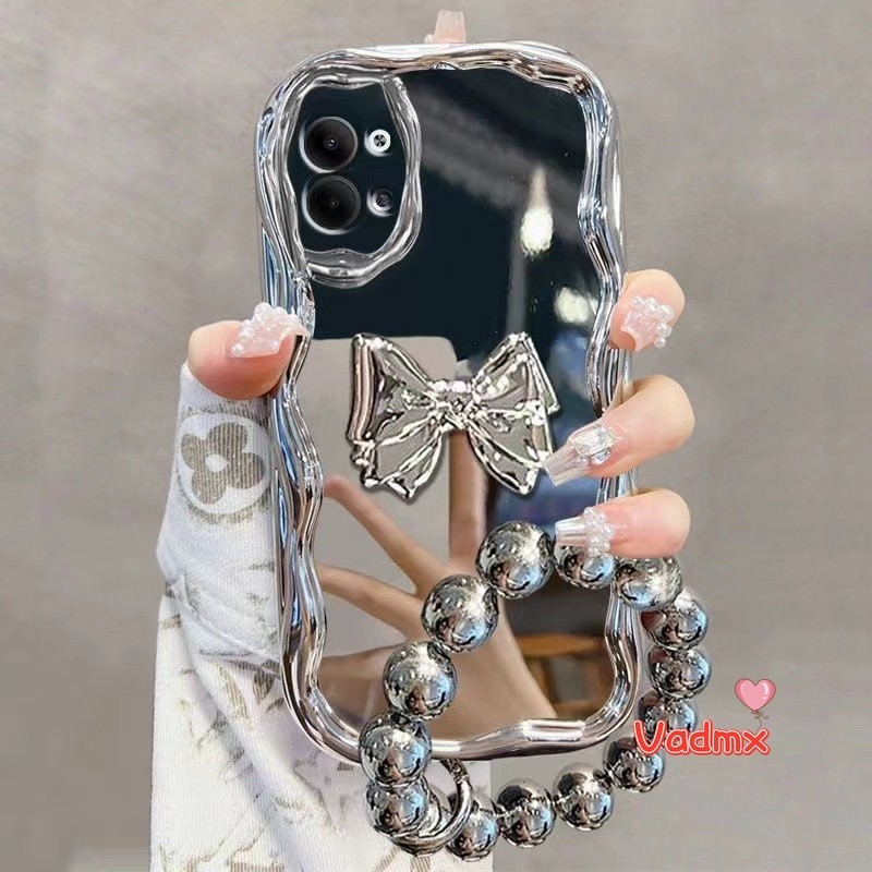 SAMSUNG Electroplated Bowเคสโทรศัพท์สําหรับSamsung Galaxy S24 S23 S22 S21 Ultra S24 + S23 + S22 + S21 + S20 S21 S23 FE A22 M32 4G A14 LTE A04 F04 F04 + กรณีโบว์น่ารัก