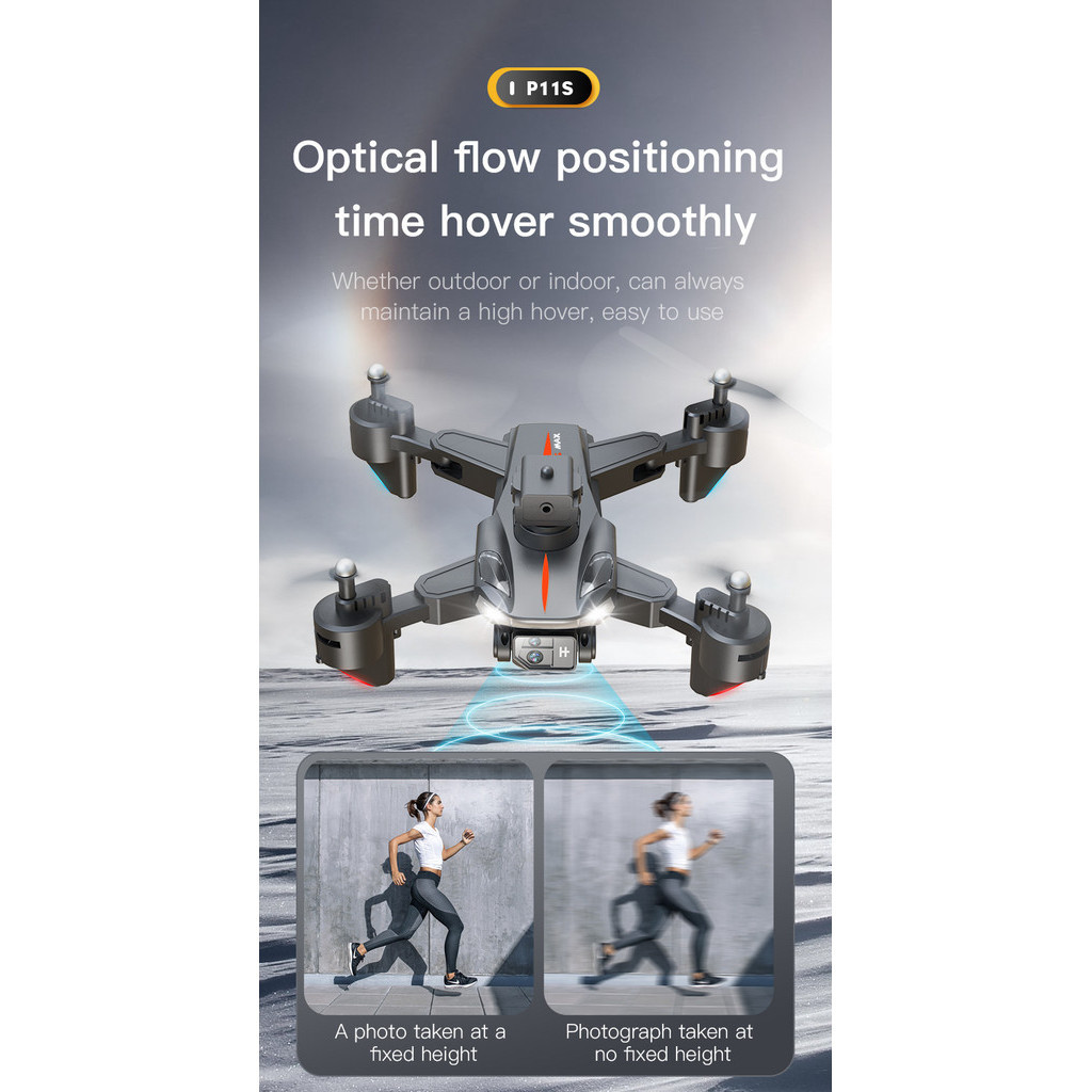 P11s โดรนออปติคอลไหล 8K HD กล้องคู่ หลีกเลี่ยงอุปสรรค อายุการใช้งานแบตเตอรี่ยาวนาน รีโมตคอนโทรล ของเล่น เครื่องบิน คอร์ดคอปเตอร์ - รูปที่ 4