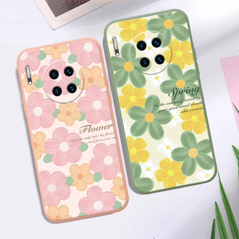 Dmy เคสซิลิโคนนิ่ม ลายดอกไม้ กันกระแทก สําหรับ huawei mate 30 40 10 20 20X P10 plus P20 lite P30 P40 P50 Y9 Prime 2019 honor 90 lite 5g