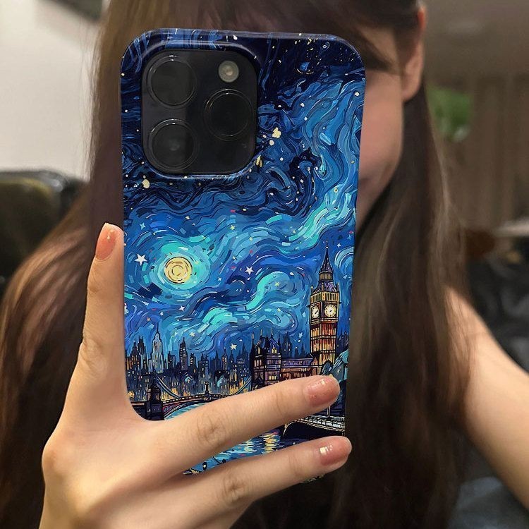 เคสโทรศัพท์มือถือแบบแข็ง กันกระแทก ลาย Van Gogh Starry Sky สําหรับ iPhone 11PROMAXins 15 Pro Max 14 Plus XR 11 13 Pro 8 Plus 7 Plus XS Max 12 ProMax