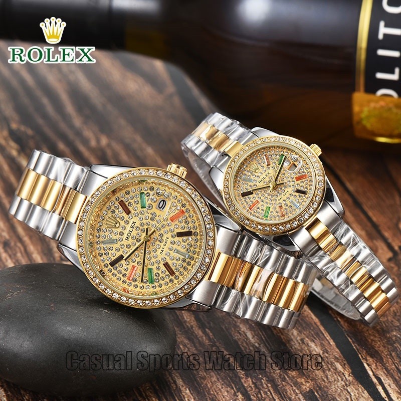 Rolex นาฬิกาคู่ Original Pawnable Rolex นาฬิกาสําหรับ Man Rolex นาฬิกาสําหรับชายหญิงผู้หญิงสแตนเลส