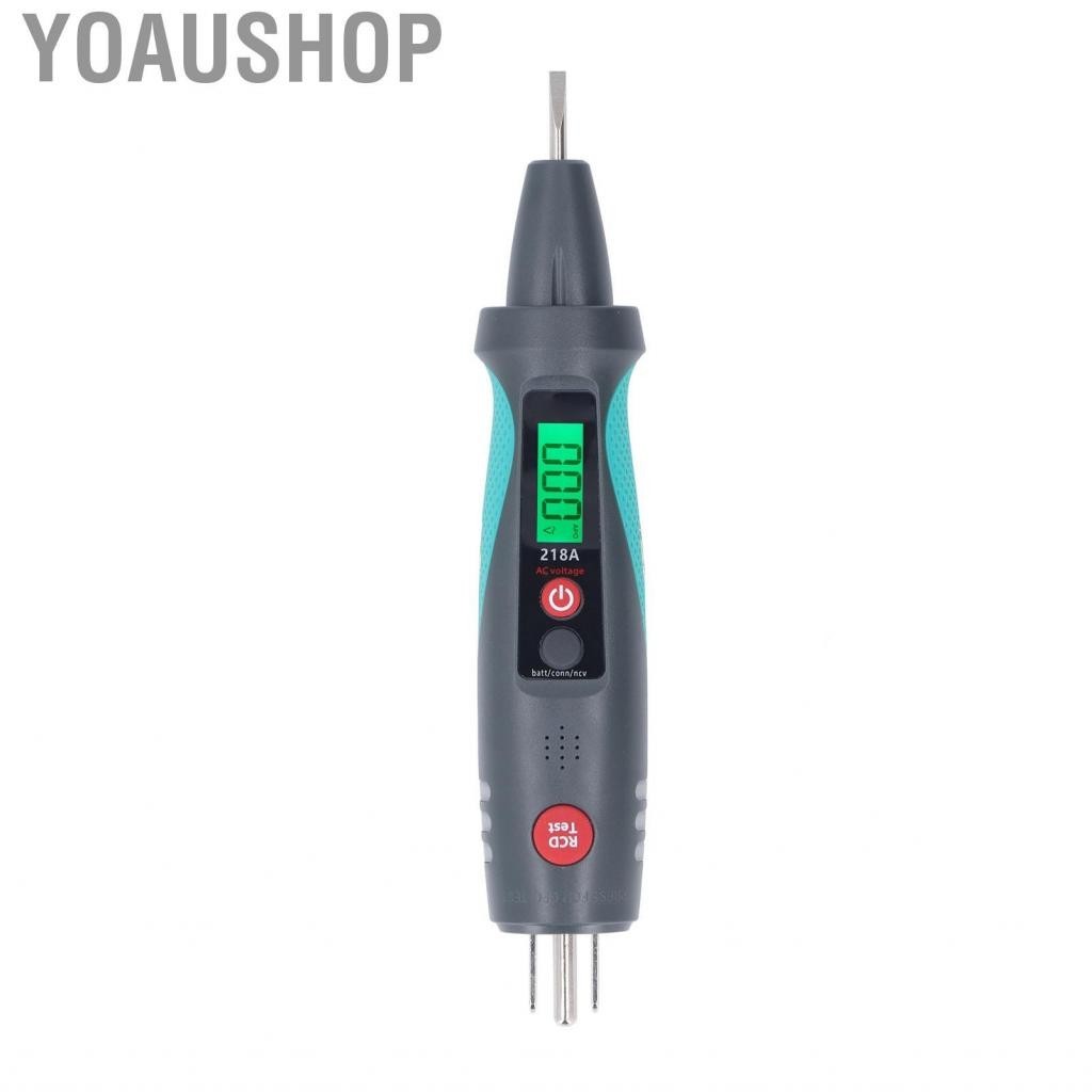 Yoaushop Electrical Tester Easy To Read 218A AC12V‑300V Socket Non Contact LCD Display Multifunctional with Flashlight for