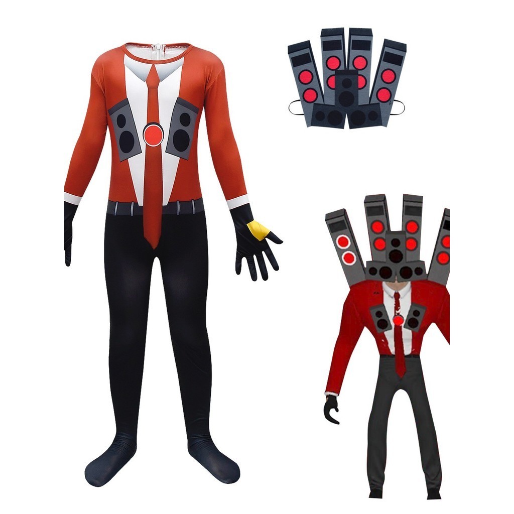 หน้ากากบอดี้สูทสำหรับผู้ชาย Skibidi Toilet _ (สินค้าจัดส่งทุกวัน)