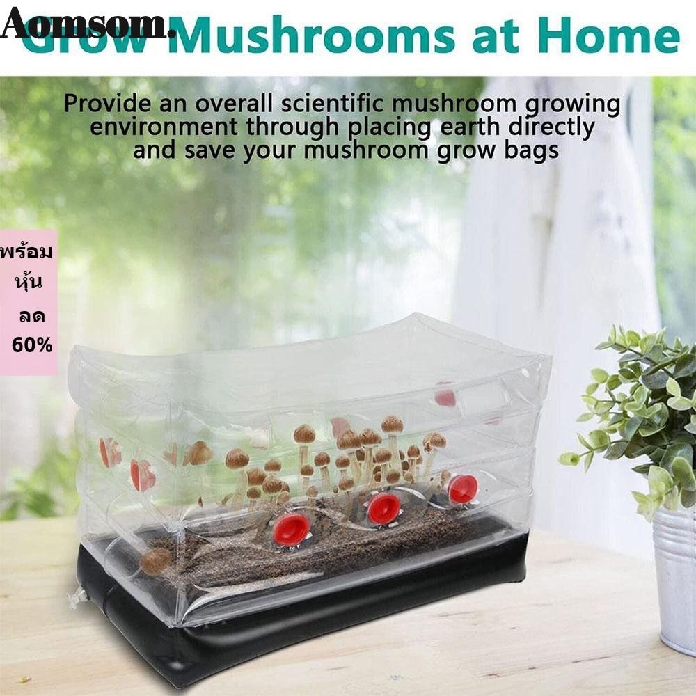 Aomsom ถุงปลูกเห็ด สวน แบบเป่าลม พร้อมปลั๊ก ชุด Monotub