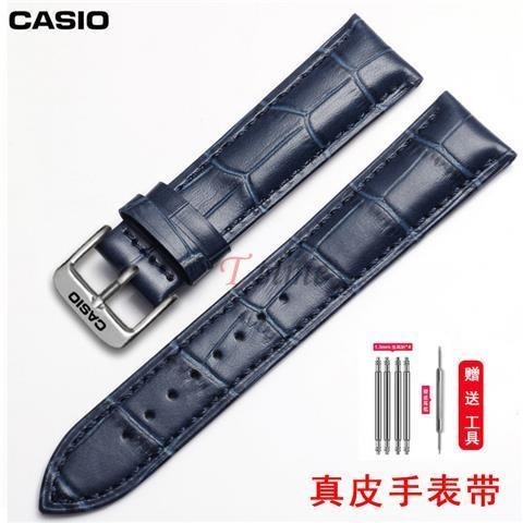 สายนาฬิกาข้อมือ หนังวัวแท้ หัวเข็มขัด สําหรับ Casio MTP1375 1183 1303 1370 1384 18 มม. 19 มม. 20 มม. 21 มม. 22 มม. 24 มม.