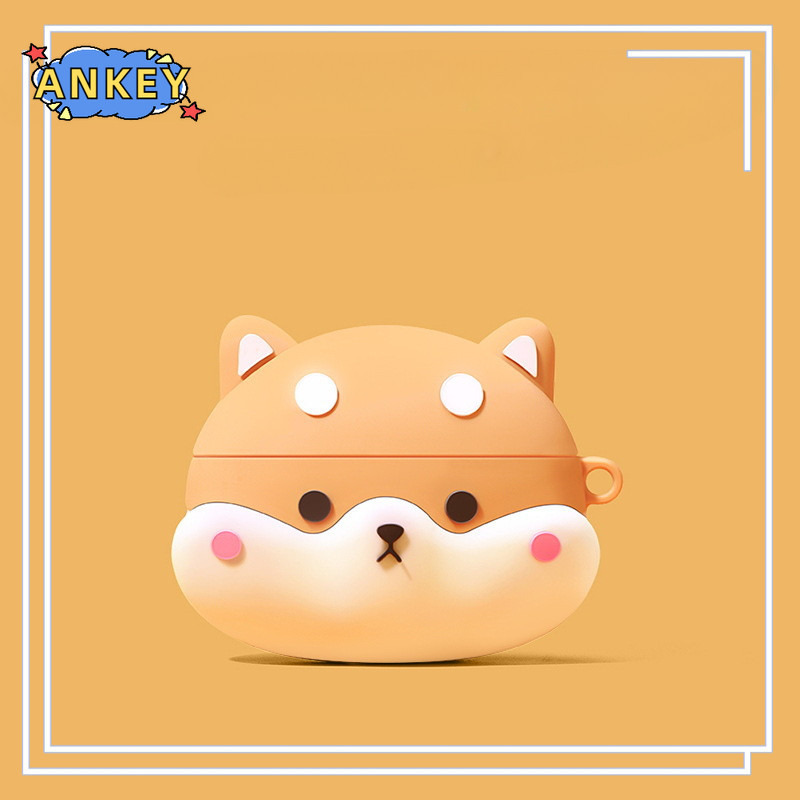 Case For Bose QuietComfort Ultra / QuietComfort Earbuds II Silicone Case Yellow Dog Cute Earbuds Soft Protective Headphone Cover Headset Skin with Pendant