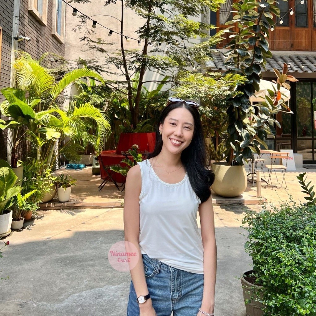 เสื้อสายเดี่ยว 🍒Ninamee เสื้อกล้ามซับในตัวยาว อก 30-46 นิ้ว ผ้าใยธรรมชาตินุ่มสบาย