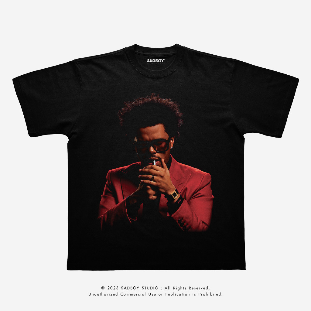 THE WEEKND เสื้อยืดทรงหลวมลายนักร้อง