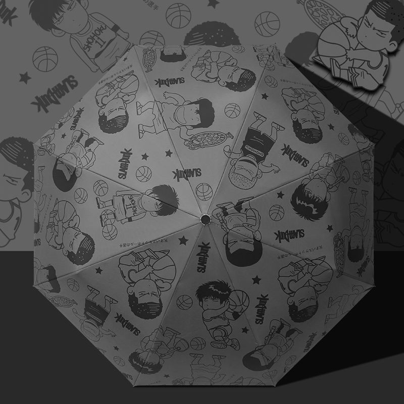 ส่งด่วน ร่มกันฝนอัตโนมัติ ลายการ์ตูน Slam Dunk สําหรับเด็กนักเรียน