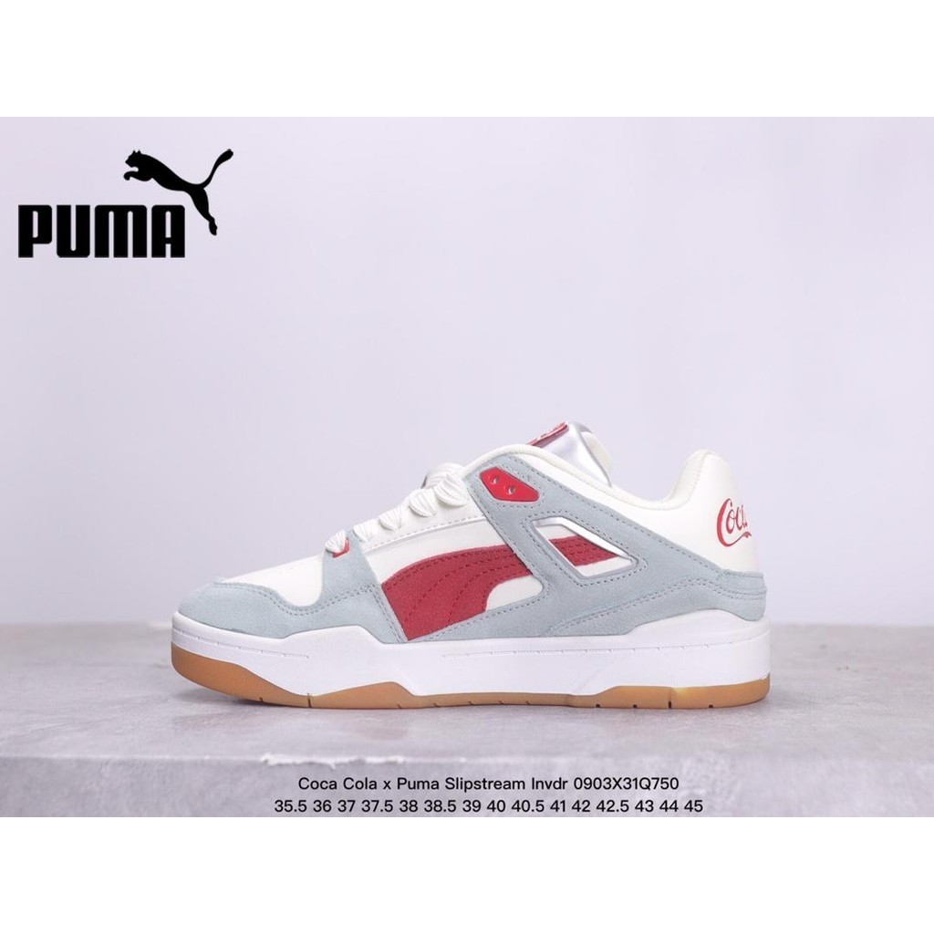 พูม่า Exclusive Collaboration Coca Cola X Puma Slipstream Invdr - Trendy Low-Top Casual Sneakers รองเท้าบุรุษและสตรี รอง