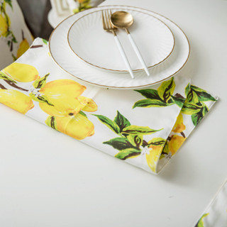 [CSS] แผ่นรองจาน ผ้าปูโต๊ะ กันน้ํา ลายดอกไม้ เลม่อน ผลไม้ ล้…