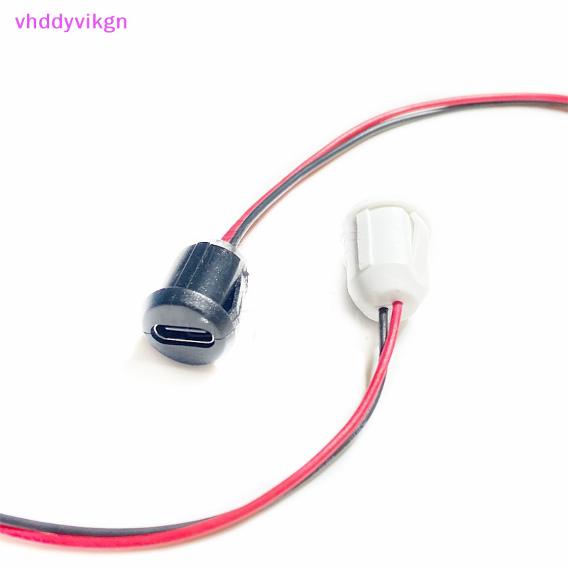 Vhdd ซ็อกเก็ตชาร์จ USB-C 2Pin กระแสไฟสูง USB Type C กันน้ํา ตัวเมีย