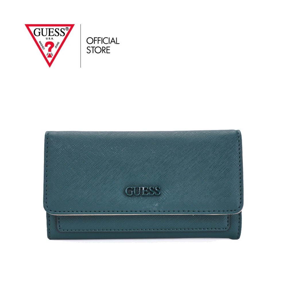 GUESS กระเป๋าสตางค์ผู้หญิง รุ่น SF826351 TEMPE SLG SLIM CLUTCH สีเขียว