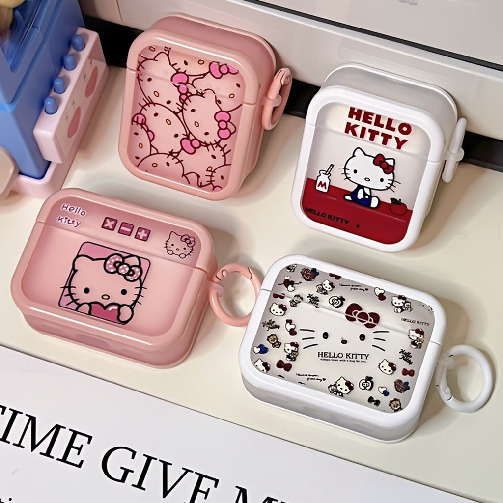เคสหูฟังบลูทูธไร้สาย TPU ลายคิตตี้ กันน้ํา กันฝุ่น แบบพกพา สําหรับ Airpods Pro 3 2 1