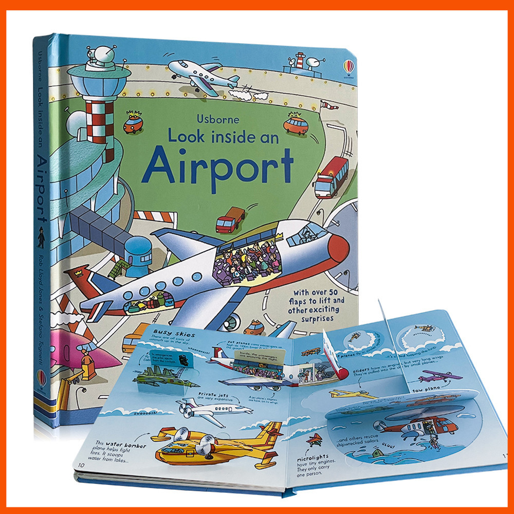 Usborne Look Inside An Airport 3D Flap Picture Book Early Learning หนังสือภาษาอังกฤษเพื่อการศึกษาสํา