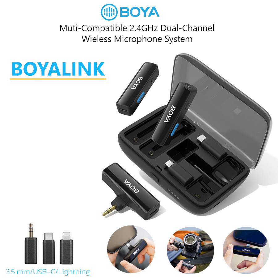 ไมค์พกพา Boya Link All-in-one Design Wireless Microphone System ไมค์ไร้สายเอนกประสงค์ ใช้ได้สำหรับสมาร์ท