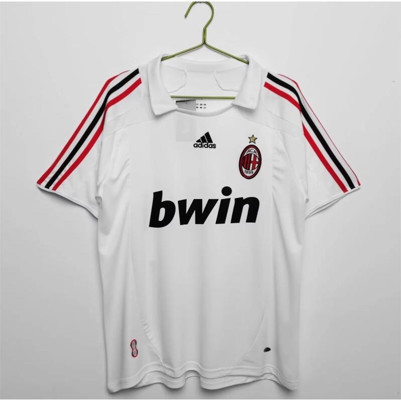 เสื้อยืดแขนสั้น ลายทีมชาติฟุตบอล Milan Away Issue 2007 08 AC S-2XL ชุดเยือน สําหรับผู้ชาย