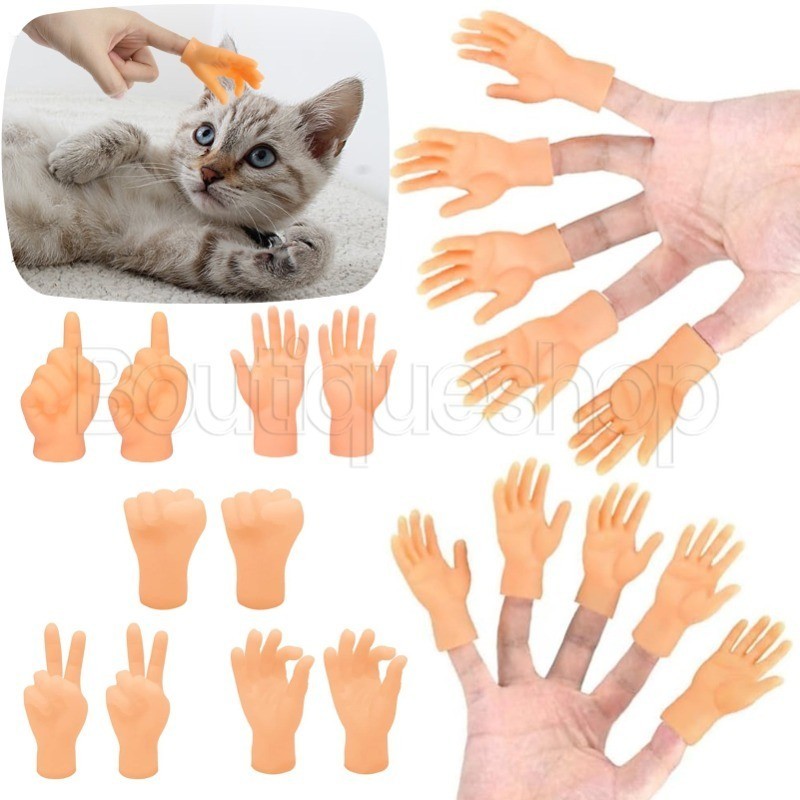 ของเล่นแกล้งคน ขนาดเล็ก - ถุงมือนิ้ว - ของเล่นหลอก ขนาดเล็ก - โมเดลมือจําลอง, สร้างสรรค์, ตลก - ของตกแต่งแมว - อุปกรณ์สําหรับสัตว์เลี้ยง - เครื่องมือนวดแมว - ของขวัญเซอร์ไพรส์สําหรับเด็ก