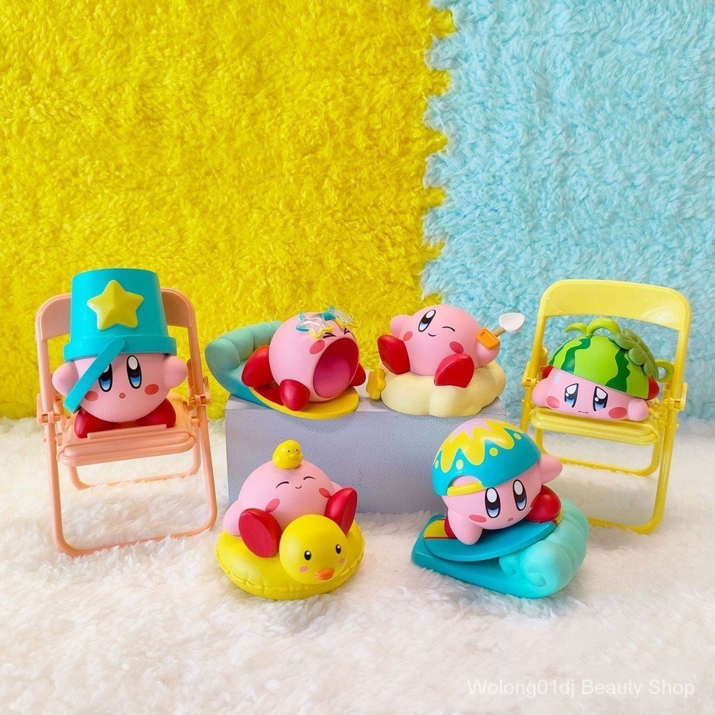 ตุ๊กตาฟิกเกอร์ Star Kirby Mystery Box Beach Kirby น่ารัก สําหรับตกแต่งเค้ก