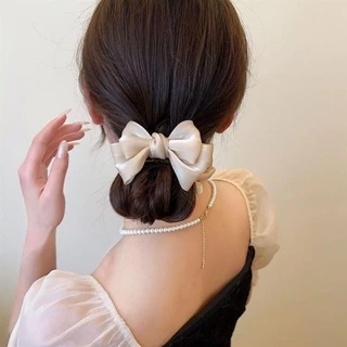 Super Immortal French Bow Ball Head Grab Clip เครื่องประดับผมฤดูร้อน Elegance ช้อนหัวหลังผู้หญิง