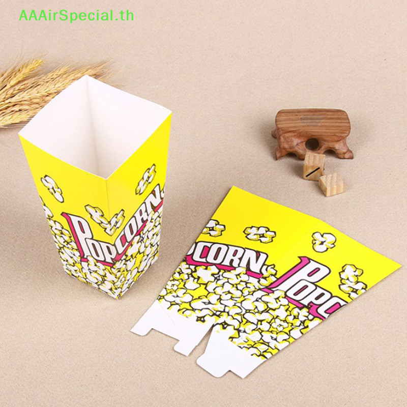 Aaairspecial กล่องกระดาษป๊อปคอร์น ลายทาง สีแดง สีขาว สําหรับใส่ขนมขบเคี้ยว 10 ชิ้น