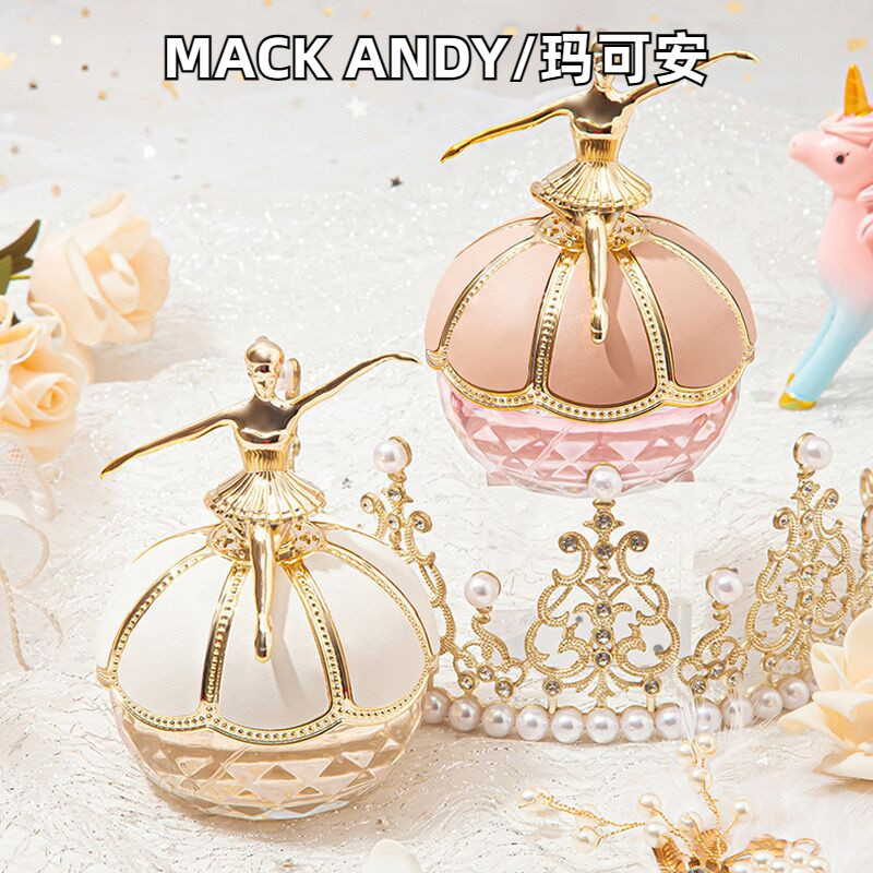 Mack ANDY แป้งฝุ่น รูปปั้นบัลเล่ต์ กันน้ํา กันเหงื่อ ถอดออกได้ ติดทนนาน ควบคุมความมัน