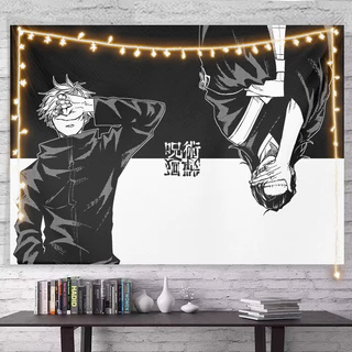 ผ้าพื้นหลัง Jujutsu Kaisen Satoru Gojo ผ้าแขวนอนิเมะสองมิติ ตกแต่งห้องพักนักเรียน ผ้าผนังมีสไตล์