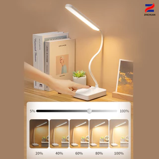 ZHICHUANG โคมไฟตั้งโต๊ะ โคมไฟอ่านหนังสือ LED ไฟมินิมอล มีแบตเตอรี่ในตัว ปรับแสงได้3สี รี่แสงได้