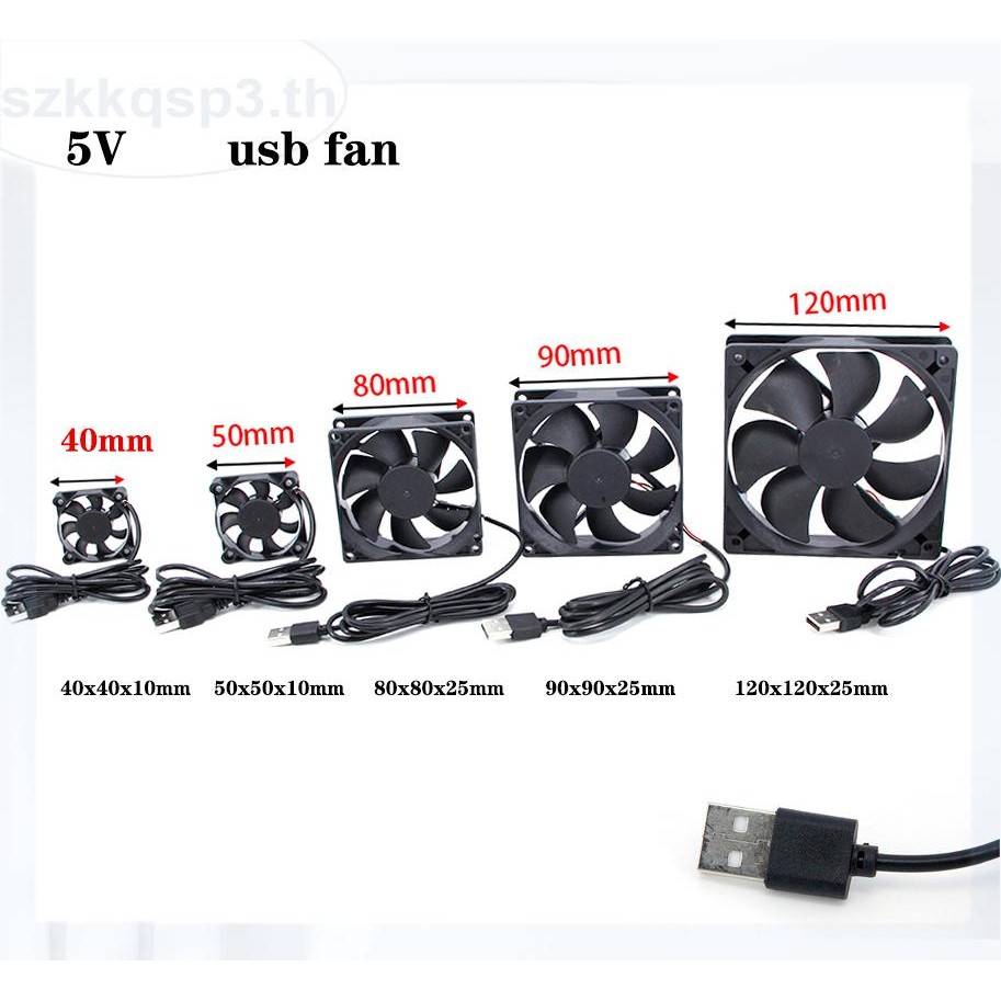 5v USB 4 ซม.5 ซม.8 ซม.9 ซม.12 ซม.120x25 มม.80x25 มม.5010 9025 ชาย Power Cooling พัดลมสําหรับตัวรับสัญญาณ DVR Router THK3