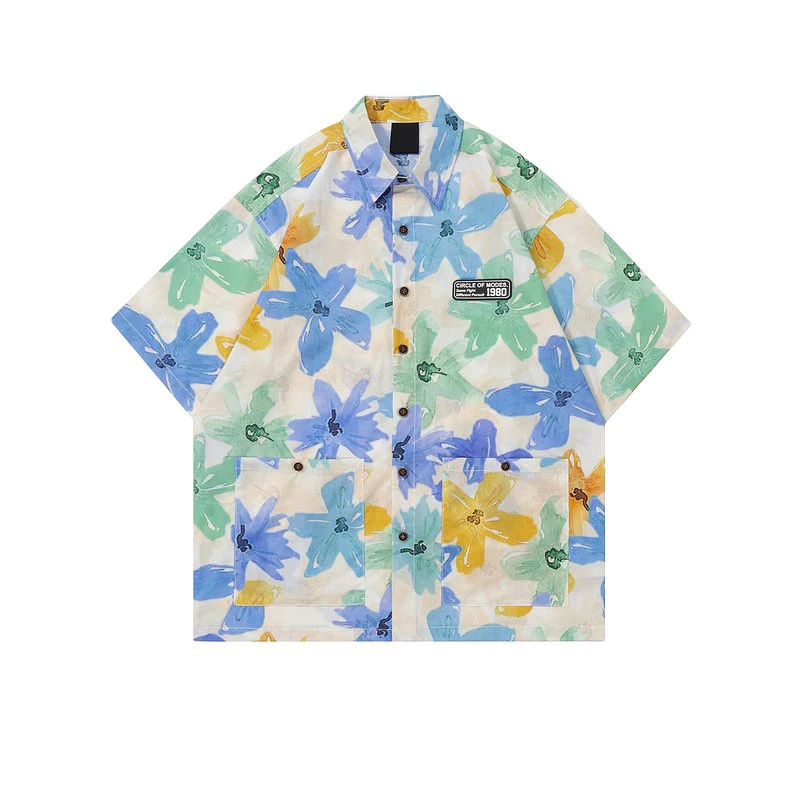 เสื้อแขนสั้น ลายดอกวินเทจ Oversize ทรงหลวม thumbnail 8