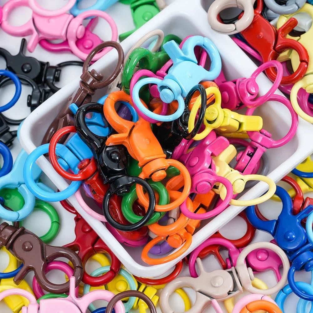 สีสันอัลลอยด์ Snap Lobster Clasp Hooks อุปกรณ์ทำพวงกุญแจ DIY ใช้ได้กับสร้อยข้อมือและสร้อยคอ
