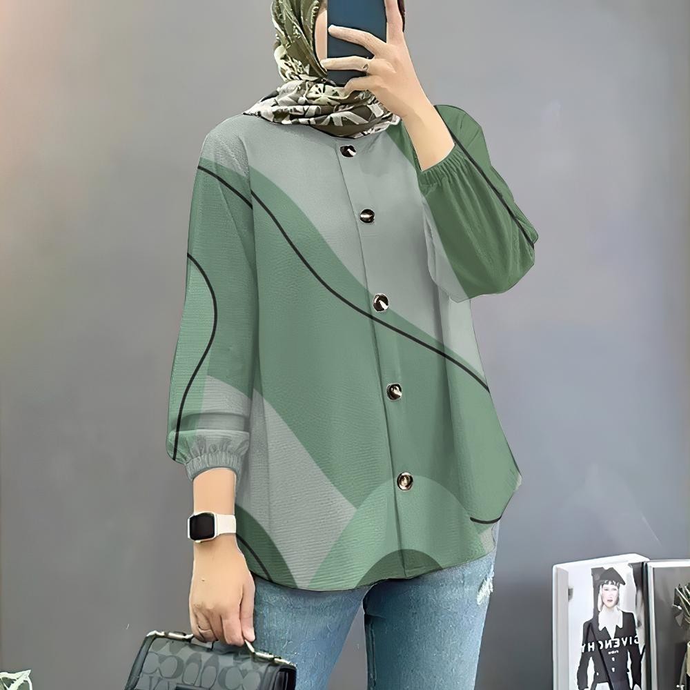 2025 เสื้อมุสลิมสไตล์แขนยาวมุสลิมเสื้อ O-คอทุกวันสีเรียบง่าย Baju เสื้อมุสลิม