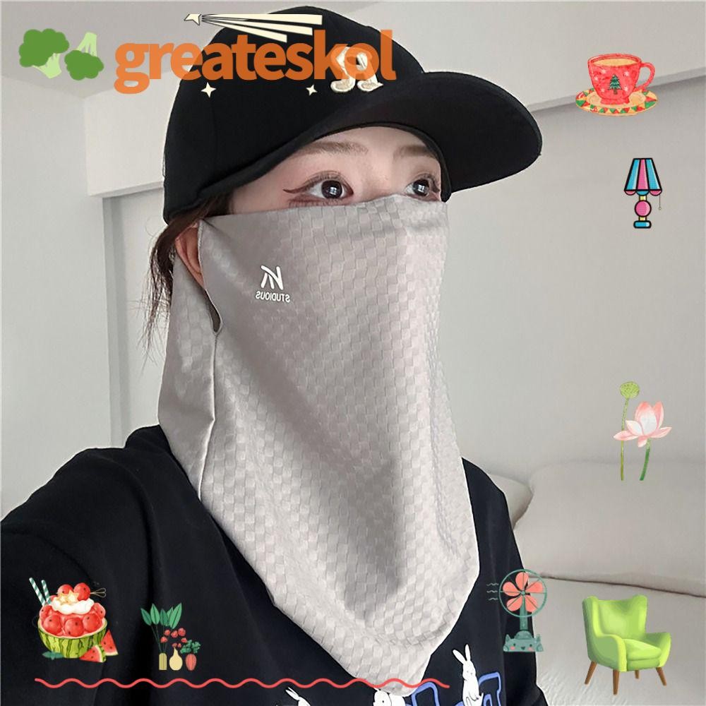 Greateskol หมวกขี่จักรยาน, Cooling คอ Sun Protection Balaclava Face, ฤดูร้อน Ics ผ้าไหมหมวกกันน็อค L